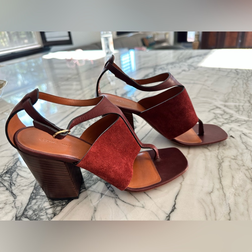 Celine stacked heels. Size 7 1/2.